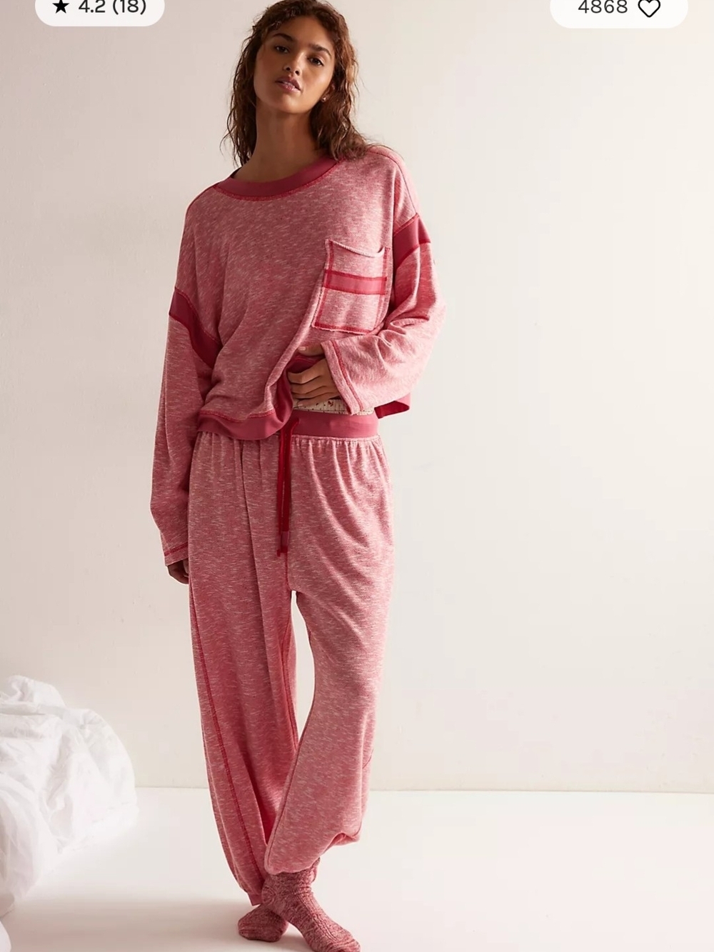 Free People Intimately Everything I Want Slouchy Relaxed Crew Neck Sweatshirt